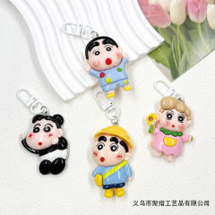 工場直販ビッグカードクレヨンしんちゃん樹脂アクセサリー diy 手作りヘアピン携帯電話冷蔵庫マグネットキーホルダー卸売
