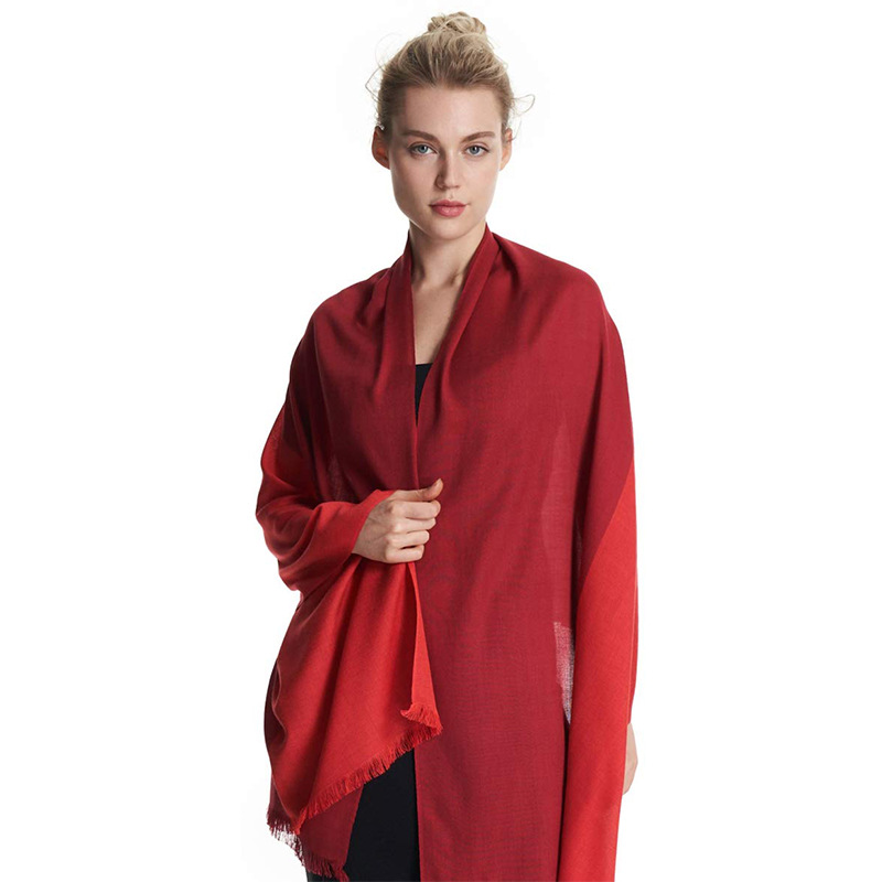 Chal de aire acondicionado de lana Decaijia para mujer, calidez de primavera y verano, bufanda de gama alta de color sólido de todo fósforo, bufanda de aire acondicionado de oficina