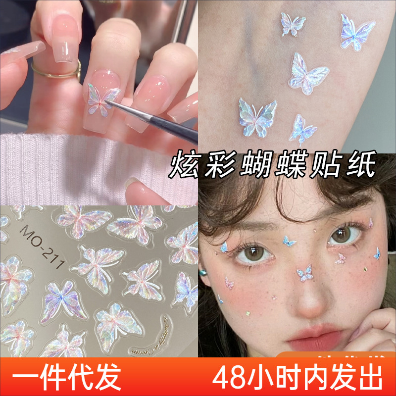 Butterfly Nail Art Stickers Internet Celebrity Elegant Bow Face Accessories Facial Makeup Eye Corner Decoration Stage Makeup Decals Butterfly Nail Art Stickers Internet Celebrity Elegant Bow Face Accessories Facial Makeup Eye Corner Decoration Stage Makeup Decals