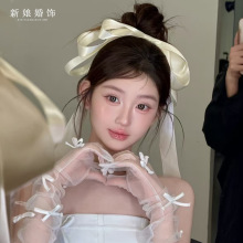 超仙多层蝴蝶结发饰飘带发夹女超仙新娘头饰发饰盘发甜美气质发夹