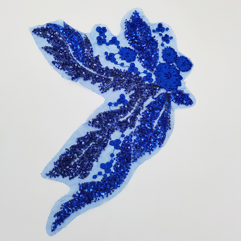 Bead embroidery nail bead sequins lace flower patch applique wedding dress children's clothing DIY lace accessories