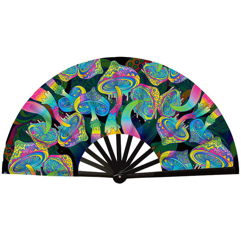 Abanico Plegable de Kung Fu de Plástico, Colorido, para Conciertos y Fiestas