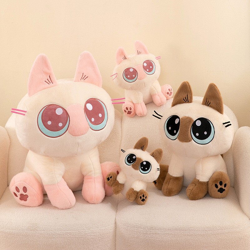 座るシャム猫小豆ぬいぐるみかわいい安い周辺人形子供の誕生日プレゼント人形卸売|undefined
