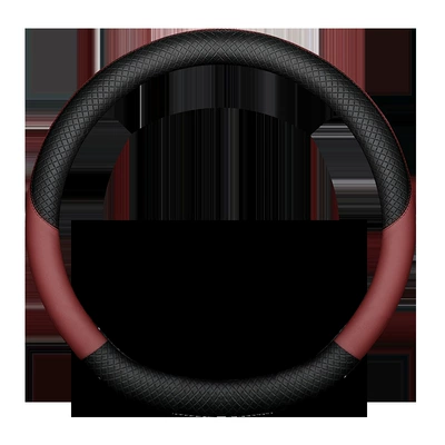 Steering wheel cover for All Seasons, Color-Matched Car Steering - a006-black-wine-red-38cm