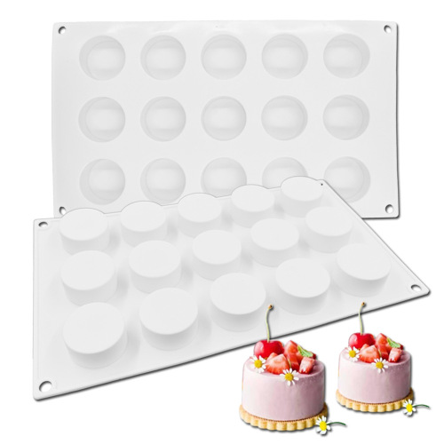 15 Piece Small Cylinder Cake Silicone Mold Filling Center Cream Dessert Chocolate Mold DIY Baking Pudding Tool