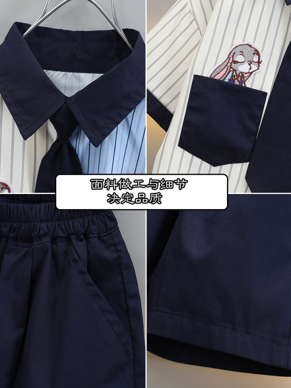 男童夏装卡通套装2025新款儿童夏季薄款韩系两件套男孩学院风衣服|undefined