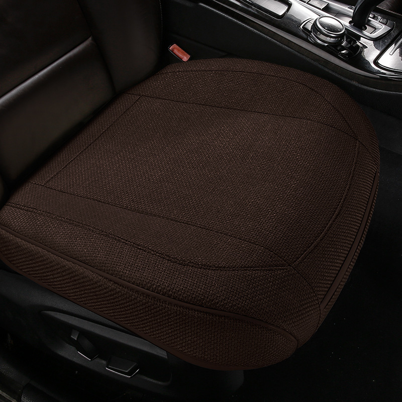New Full-Coverage Linen Car Seat Cushion for Single Front Seat, Breathable and Suitable for All Seasons, Cross-Border Purchase with Labeling