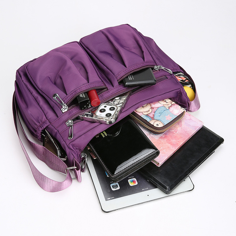 Bolso Bandolera Impermeable de Nylon/Oxford para Mujer, Multi-bolsillos, Casual, Moderno, Venta por Mayor