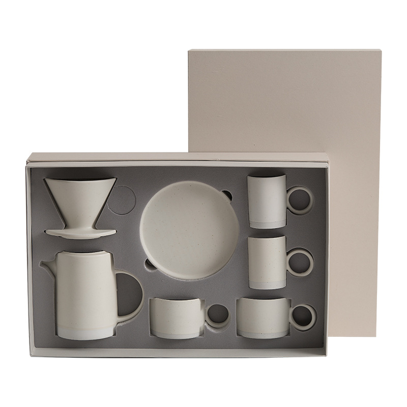 Taza de filtro de café de cafetera de cerámica de montaña y río, taza de filtro de café de goteo, filtro de café de tipo goteo, conjunto de utensilios para compartir cafetera