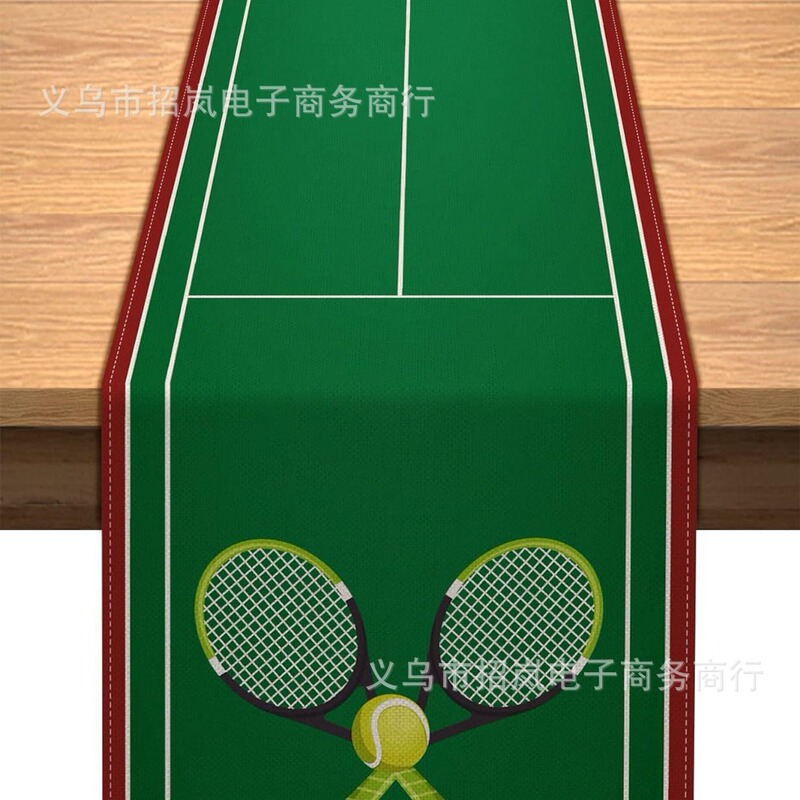 国境を越えて人気のスーパーボウル日曜日テーブル旗亜麻プリントレストランキッチン装飾断熱防熱テーブルクロス|undefined