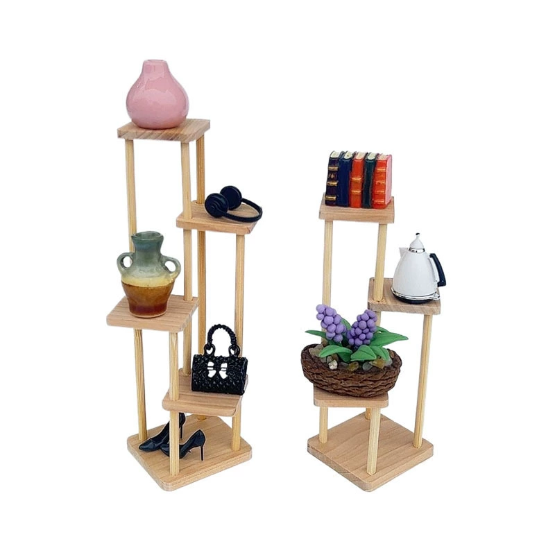 Кукольный домик dollhouse мини-модель миниатюрные карманные ручные деревянные витрины стеллаки многослойные витрины подставки для цветов