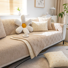 Brushed fabric sofa cushion, universal for all seasons, solid color sofa cushion, modern simple non-slip cushion, sofa cover and towel