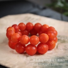 网红直播供货引流礼品俄料飘白花鸡油黄老蜜蜡琥珀手串男女款原石