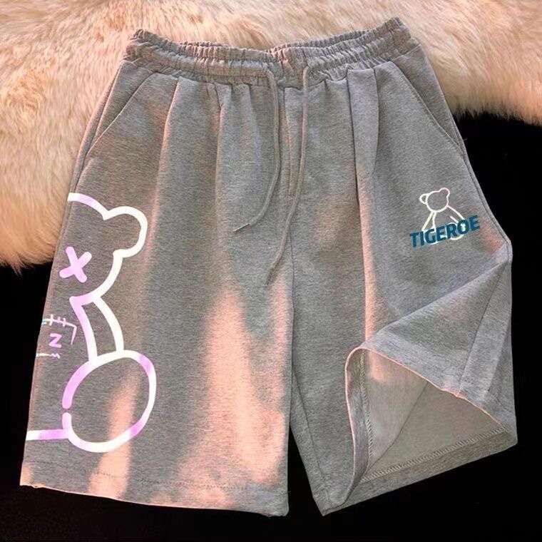 Internet Celebrity Luminous Bear Wide Leg Shorts Men's Summer Loose Straight Tooling Pants Couple's Casual Sports Pants Trendy Internet Celebrity Luminous Bear Wide Leg Shorts Men's Summer Loose Straight Tooling Pants Couple's Casual Sports Pants Trendy