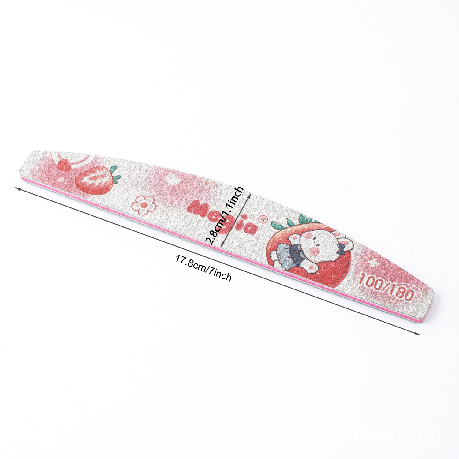 Nuevo archivo de uñas de impresión transfronteriza al por mayor 100 / 180 pulido de doble cara no se puede lavar la arena