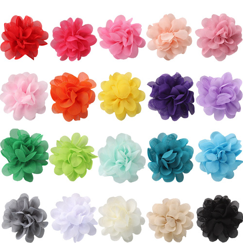 DIY Accessory Handmade Hair Accessory 5cm Candy Color Chiffon Small Flower Children's Hairpin Can Match Hair Clips Hair Bands 22 Colors