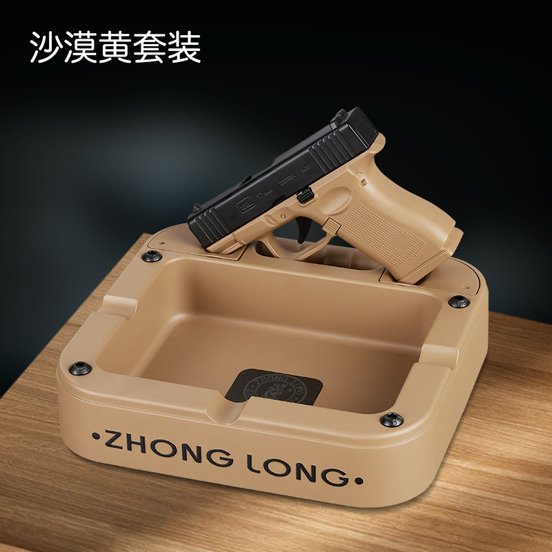 035B marea juegan encendedor de descompresión conjunto de cenicero cuadrado inflado a prueba de viento azul fuego adornos prácticos suministro transfronterizo