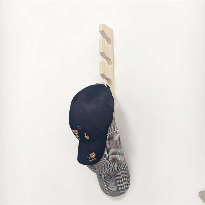 Hat rack for wall wooden baseball cap storage wall-mounted vertical hat rack for entrance laundry