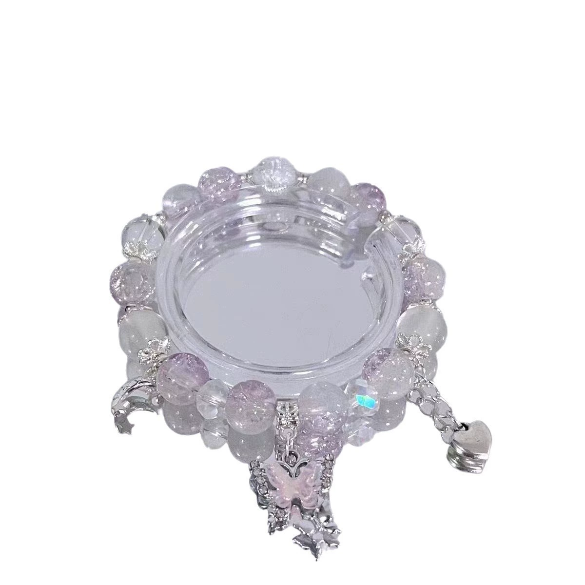 То же стиль, что у Xiaohongshu бабочка стеклянный браслет для женщин с нишевым дизайном, лесная фея сладкие бусины цвета, верёвки для boudoir