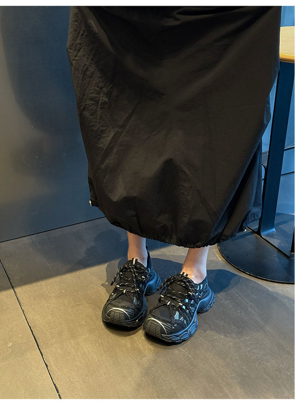 真皮女休闲鞋~透气轻便水钻编织老爹鞋女2025新款增高厚底运动鞋|undefined