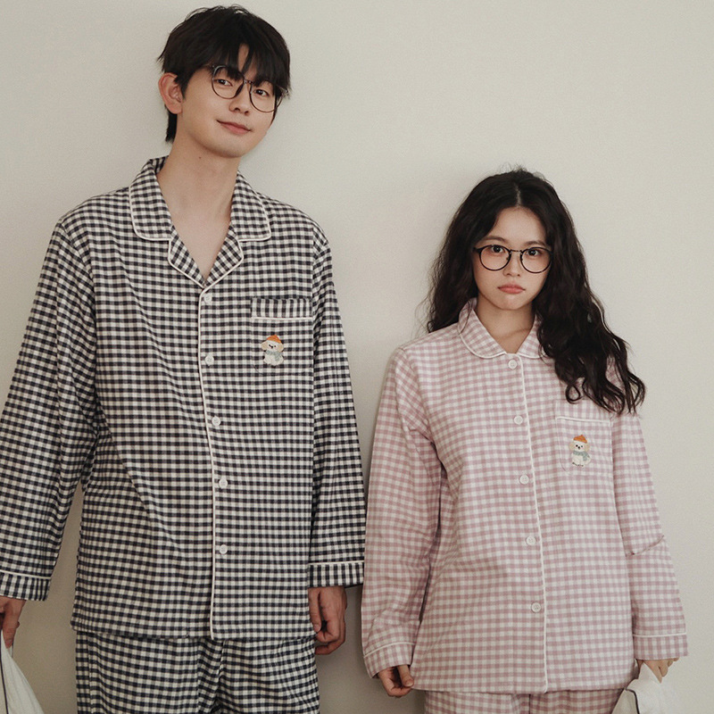 Special Offer - Couple's Pajamas for Men and Women, Autumn and Winter, Full Cotton, Brushed Fabric, Cartoon Embroidery, Homewear, Men's Large Size, Winter Special Offer - Couple's Pajamas for Men and Women, Autumn and Winter, Full Cotton, Brushed Fabric, Cartoon Embroidery, Homewear, Men's Large Size, Winter