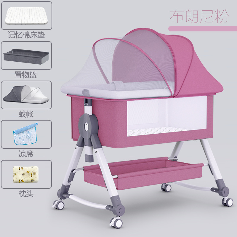 Cama para bebés de asiento plegable empalmado cama grande multifuncional portátil extraíble cama para bebés cuna cama