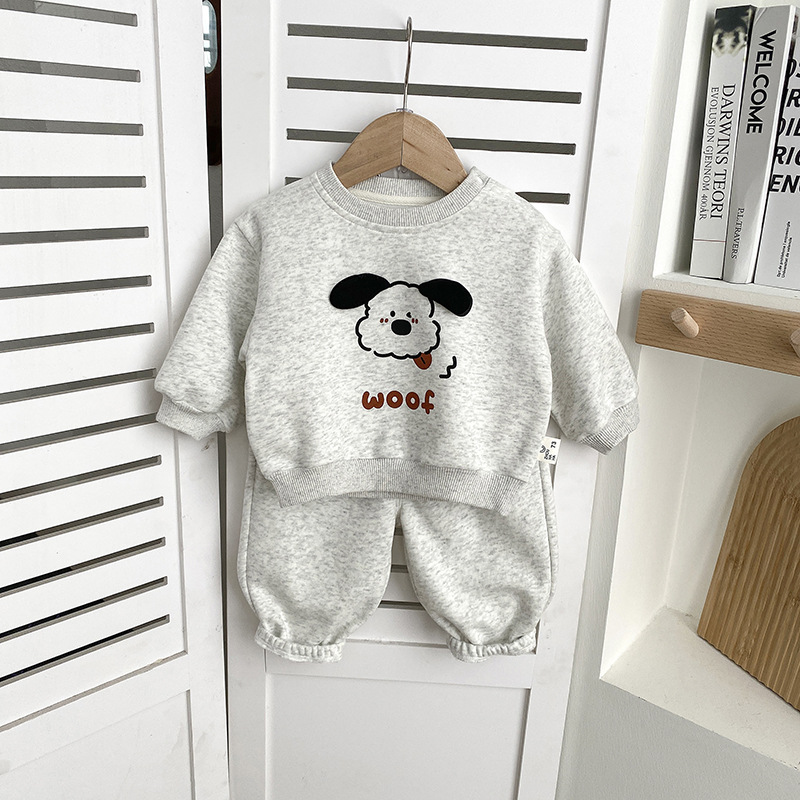 婴儿衣服秋装男宝宝套装可爱分体时尚卡通婴幼儿春秋季一岁两件套