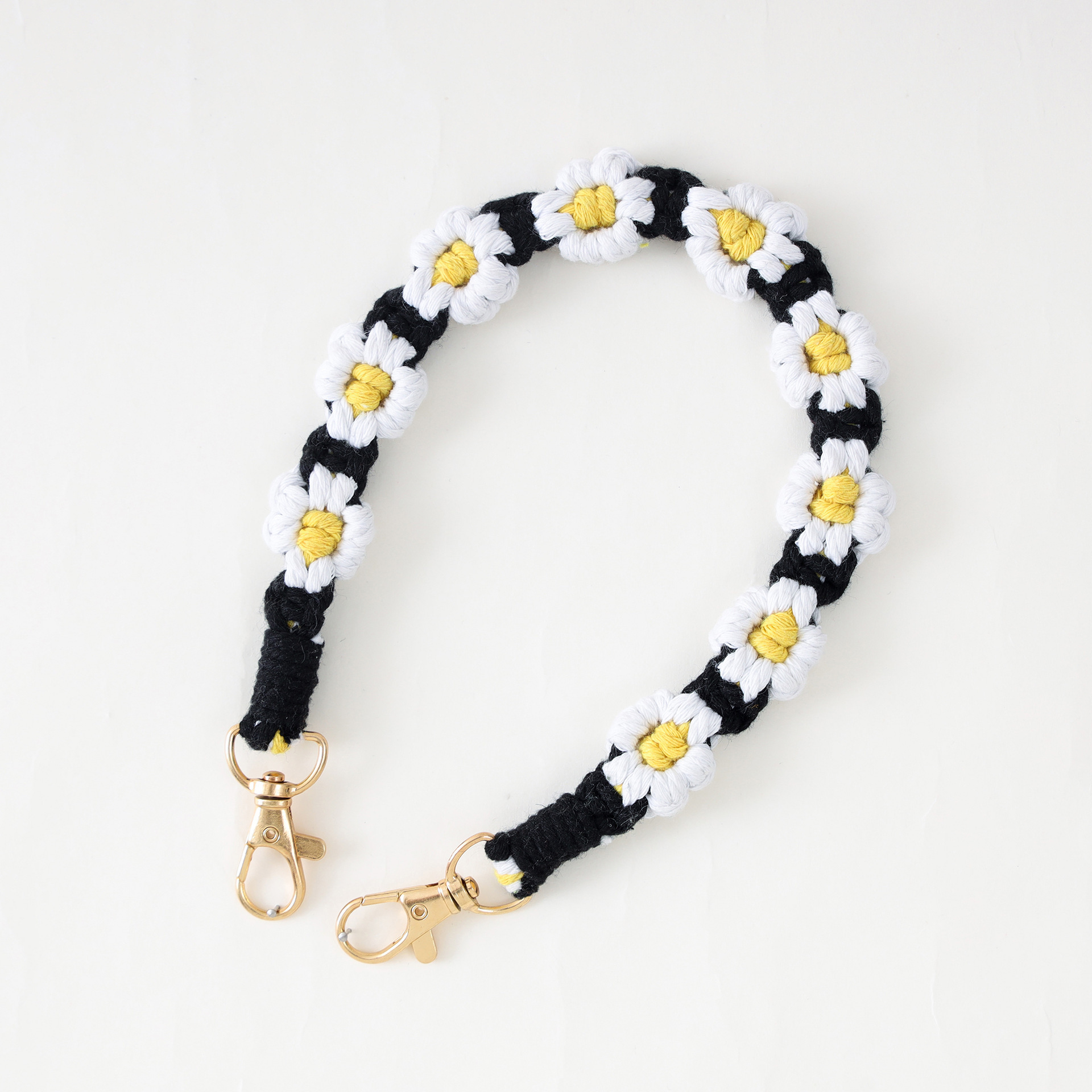 Botón doble negro blanco amarillo / 38cm