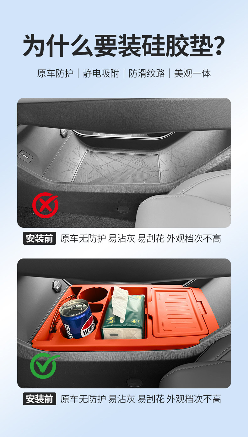 Changan second and third generation CS75PLUS center console gear shift silicone protective pad, door window lift button anti-slip pad modification