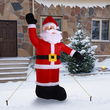 跨境现货圣诞节挥手圣诞老人节日发光装饰摆件气模充气圣诞老人