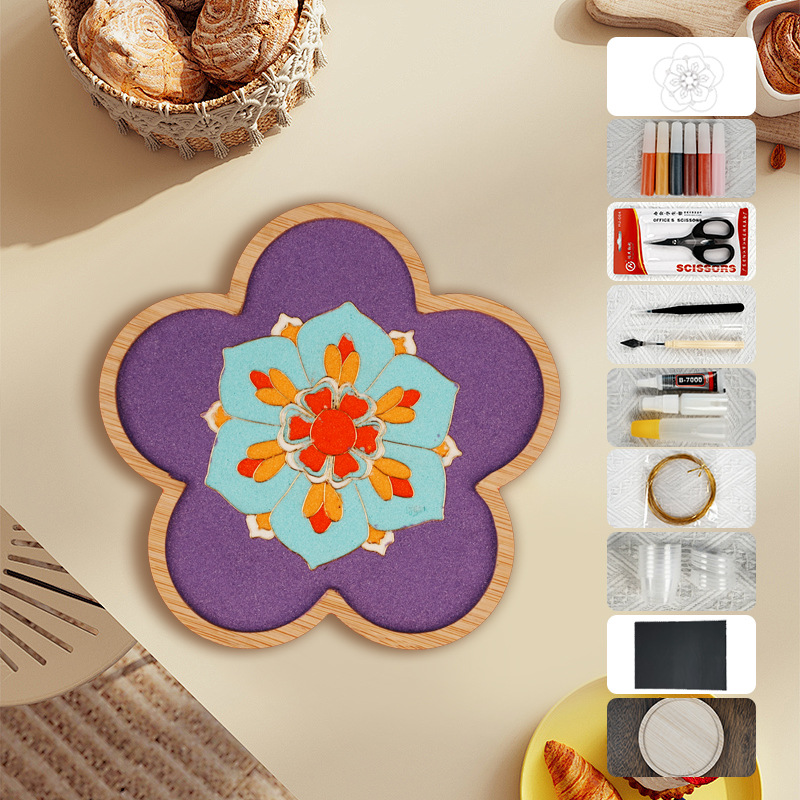 Materiales tradicionales hechos a mano Jintao Landiy pintura de esmalte novatos tazas esteras estudiantes activos cultura cultural inmaterial