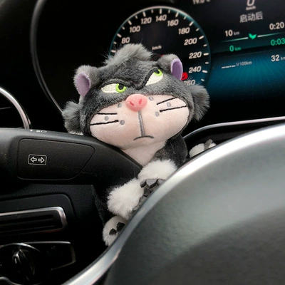 Car Steering Wheel Gaiter Decorative Doll Doll Lucifer Central Control Wiper Ornaments Cute Plush Car Interior (Car ornaments) - naked-cat