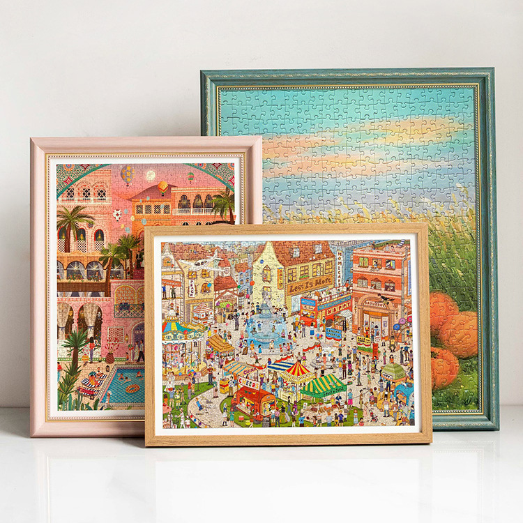 Jigsaw Picture Frame 1000 Pieces 500 Frame 300 Pieces Mounted Picture Frame Customized 70 × 50 Solid Wood Empty Frame Display Wall
