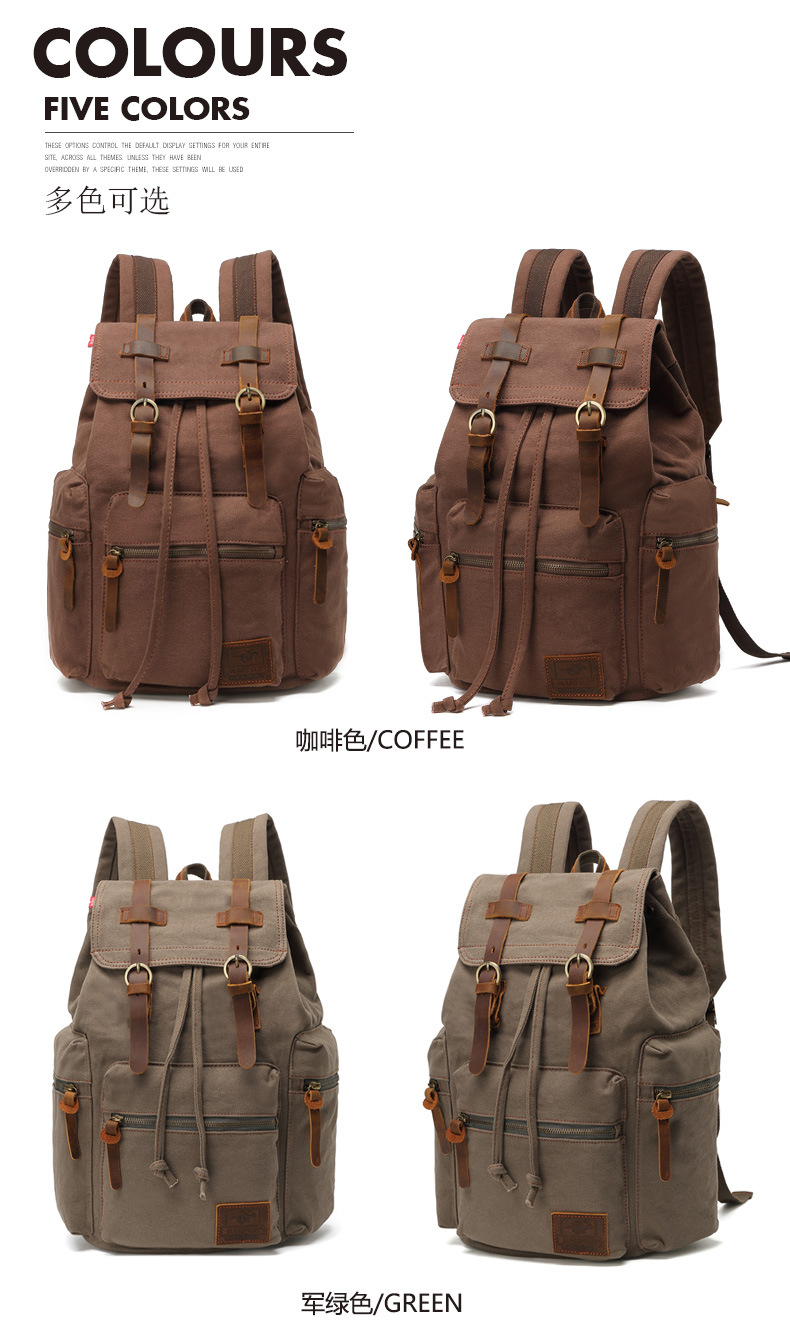 Amazon Best-Selling Vintage Double Shoulder Backpack Men's Laptop Travel Bag Trendy Fashion Unisex Backpack In Stock