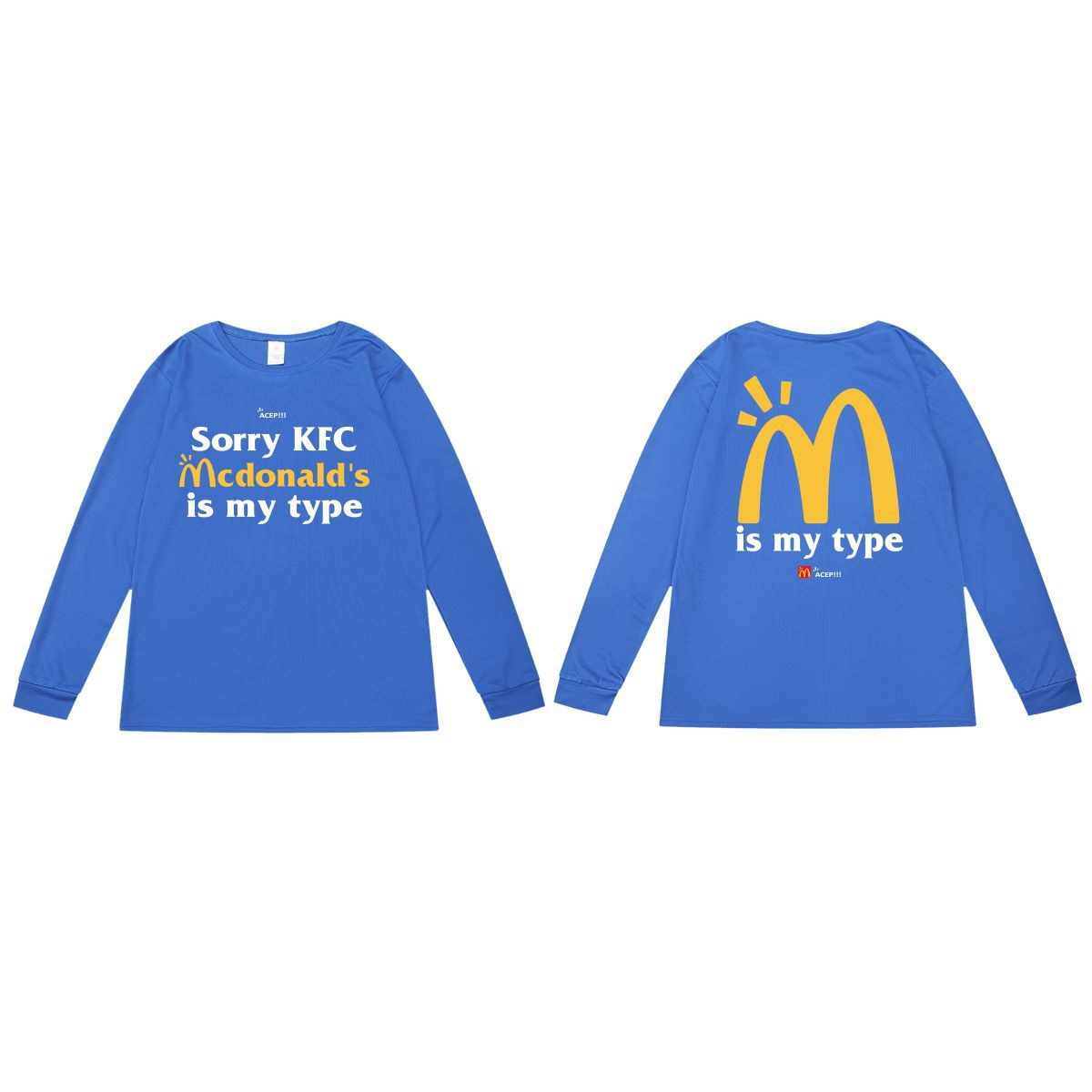 SorryKFC Klein 블루 빠른 건조 긴 소매