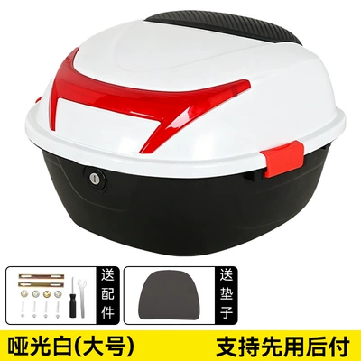 box scooter tail box – Electric car tail box - large-tail-box-matte-white-factory-direct-salessource-guarantee-35-liters-universal-model-with-tailstock