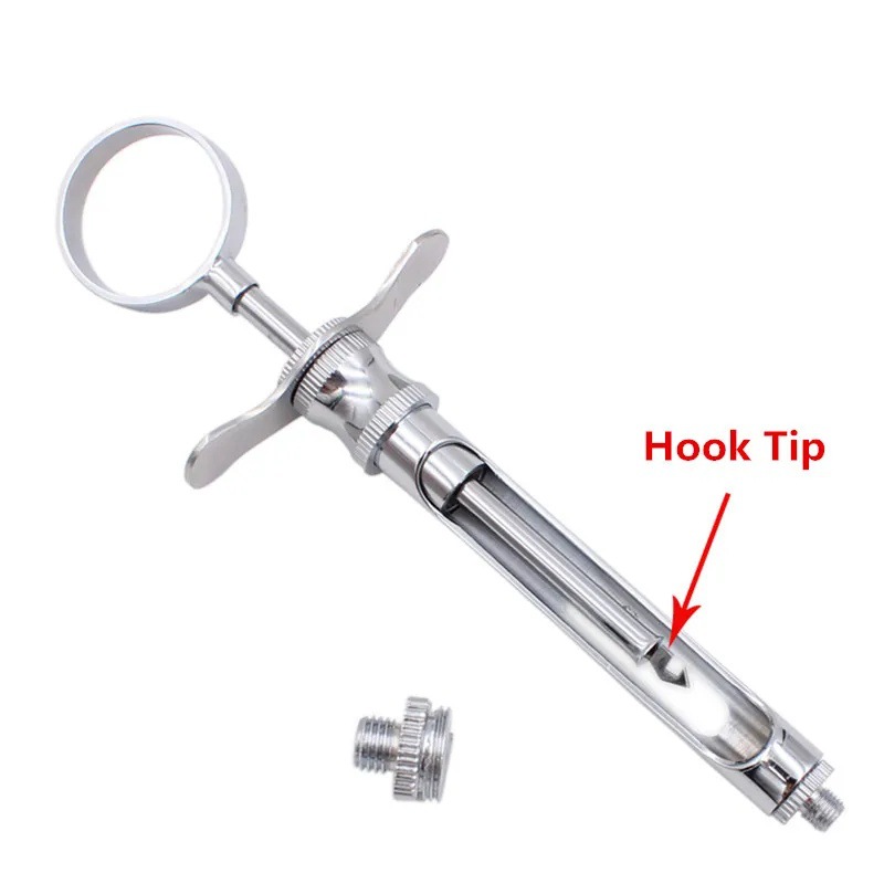 Dental stainless steel syringe hook head pointed head with 2 heads…