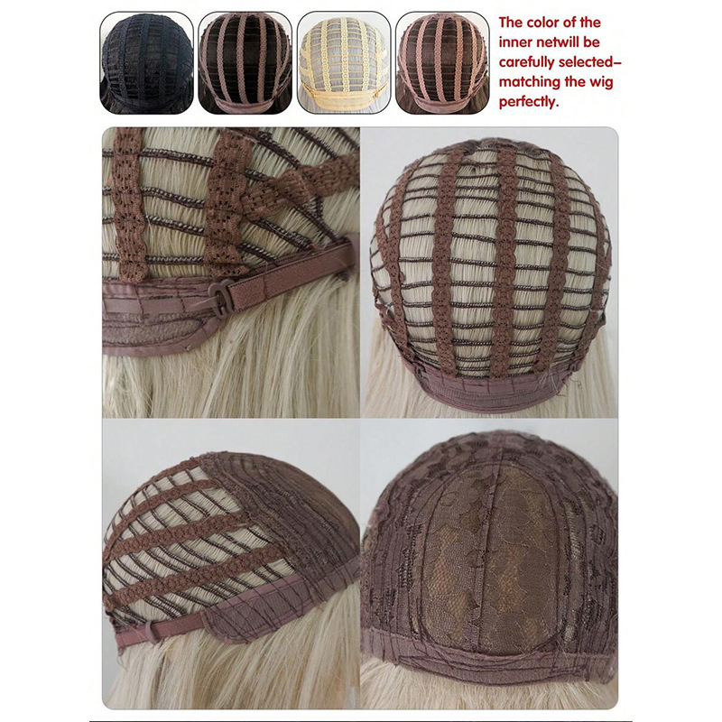 frente peluca de encaje mujer cubierta de cabeza diaria Lolita natural simulación de ondas grandes rizos de cabello