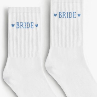Bridesmaid主题白色新娘伴娘袜 纯棉舒适透气 跨境速卖通批发婚庆|undefined