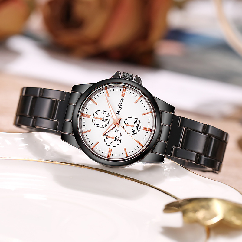 Orologio dal vivo con cinturino in acciaio per uomo e donna, regalo di lusso leggero al quarzo_voghion.com