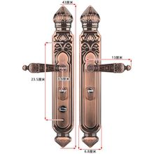 防盗门锁一整套通用型农村家用入户双开大门老款机械锁红古铜把手