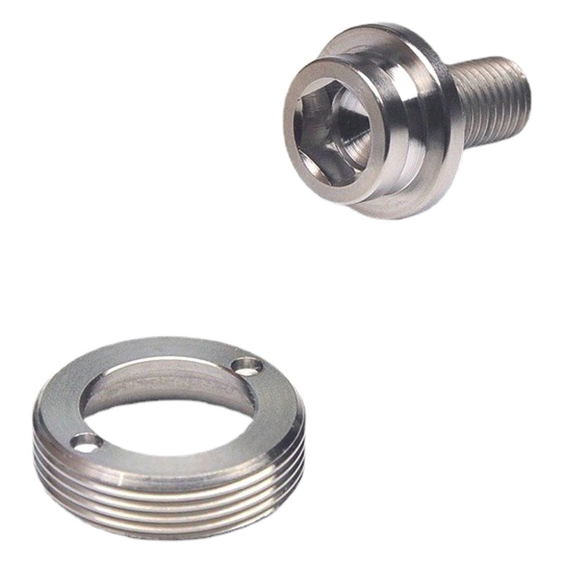 Bicicleta Mountain Road modificación agujero cuadrado eje medio Titanium aleación tornillo polvo cubierta BB tornillo traje M8 * 15