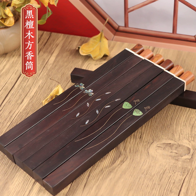 Черное сандаловое дерево инкрустированное ракушечное ведро с ароматизированной трубкой