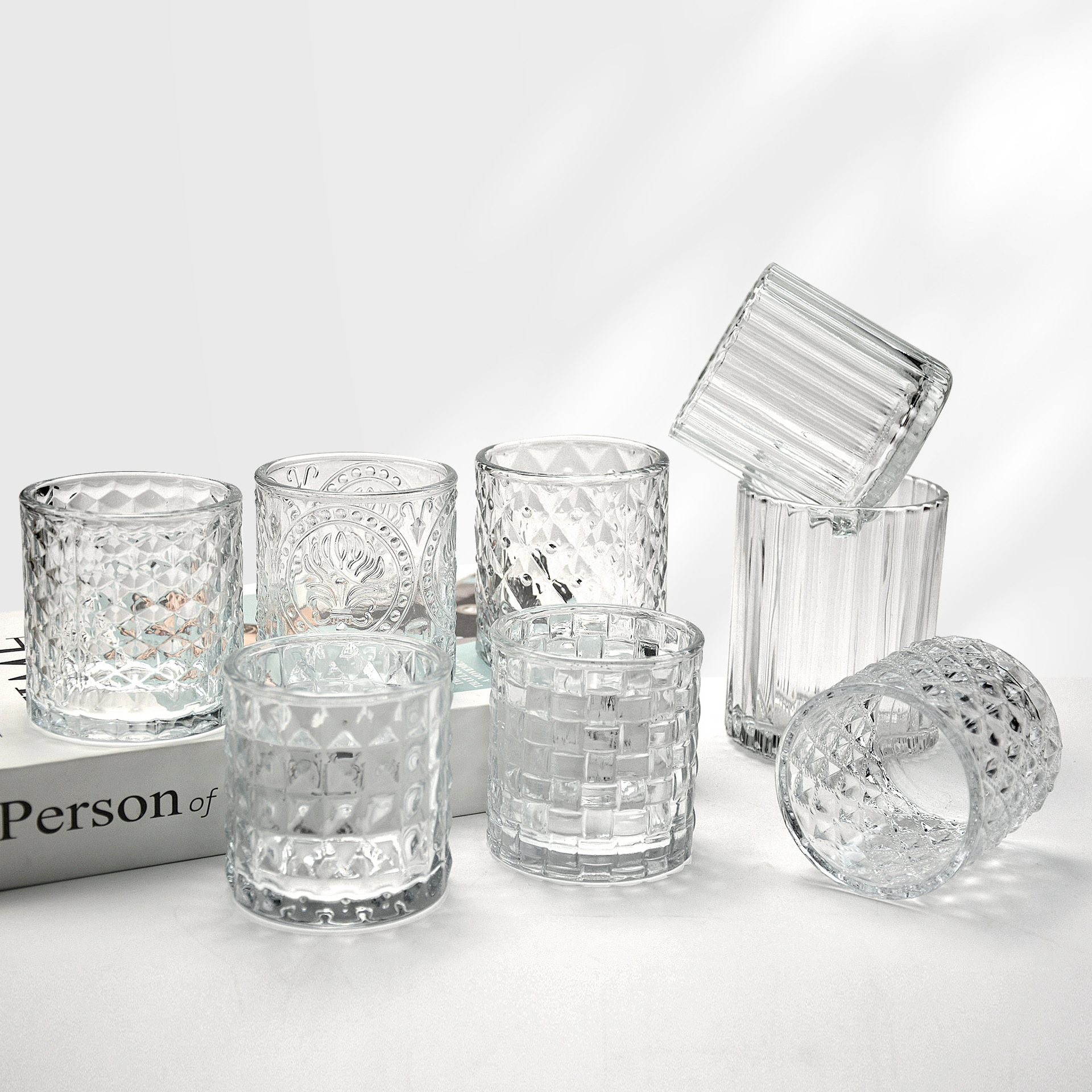 創意玻璃蠟燭杯香薰蠟燭DIY玻璃瓶蠟燭容器家居香氛浪漫燭台空杯