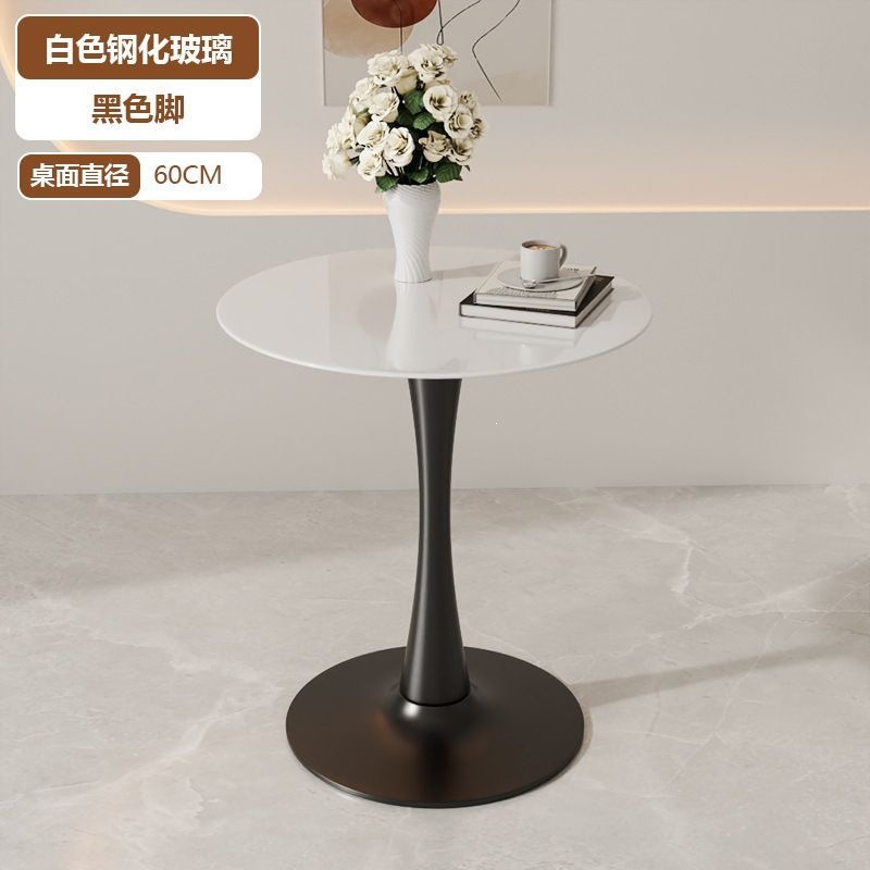 Single table - white table with black frame