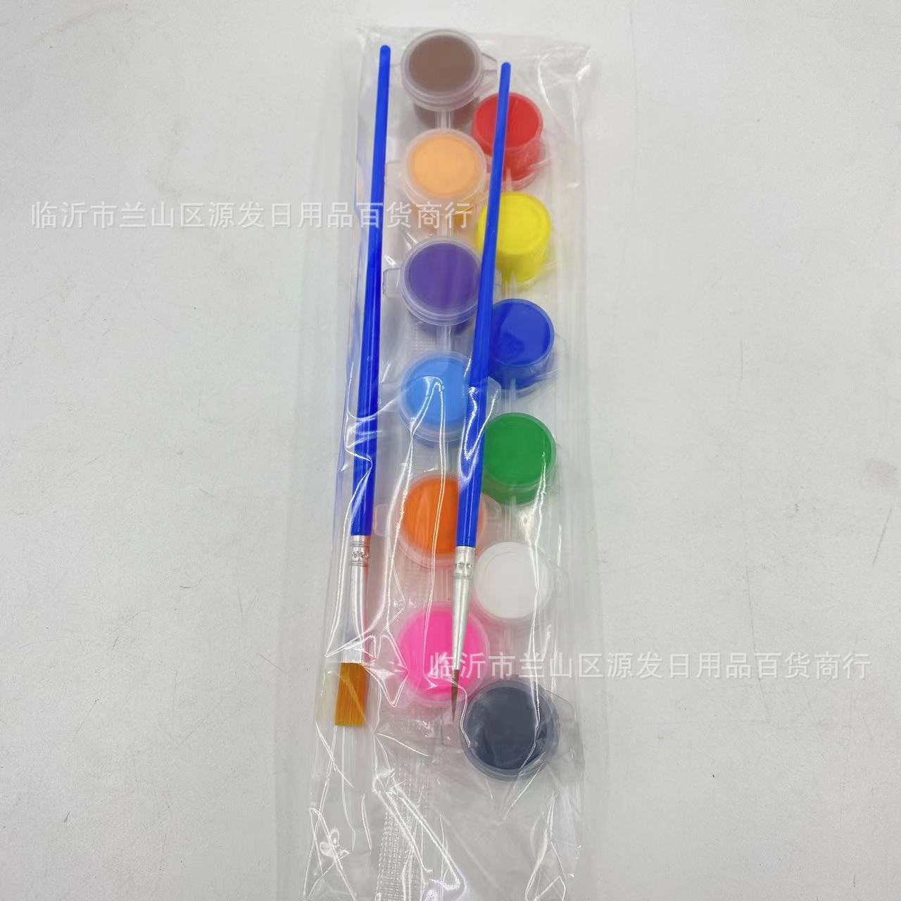 12 colores traje simple pintura acrílica de color niños kindergarten no DIY graffiti yeso con cepillo