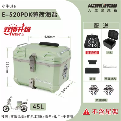 Motorcycle trunk | box, non-aluminum alloy motorcycle - double-lock-maverick-u1e-mint-sea-salt-520p-lining-double-black-backrest