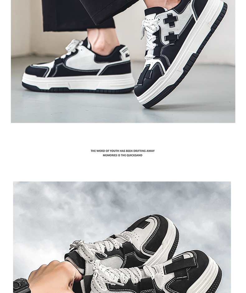 Men's Casual Sneakers White Platform Comfortable Trendy Shoes_voghion.com