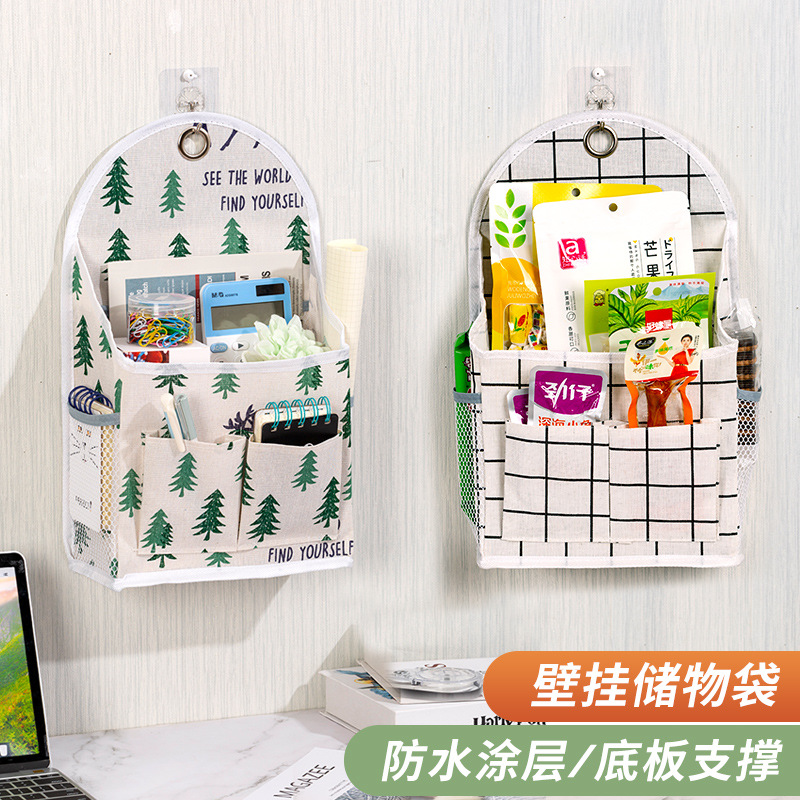 Ready-Made Storage Hanging Bag for Behind the Door, Wall-Mounted Small Fabric Bag for Student Dormitory Bathroom, Fabric Storage Organizer