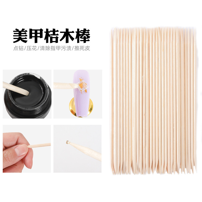 Nail art tools double-headed orange stick nail art point drill stick Beech stick beauty wooden stick dead skin push nail seam cleaning Nail art tools double-headed orange stick nail art point drill stick Beech stick beauty wooden stick dead skin push nail seam cleaning